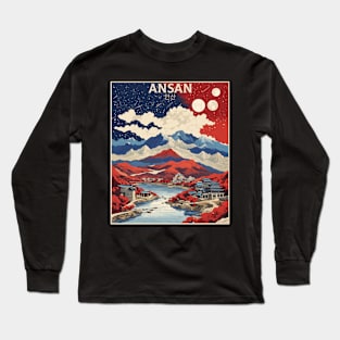 Ansan South Korea Starry Night Travel Tourism Retro Vintage Long Sleeve T-Shirt